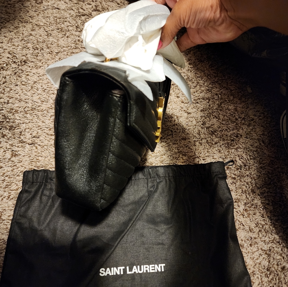 YSL Black Medium Collège Matelassé Leather Bag - Picture 6 of 10